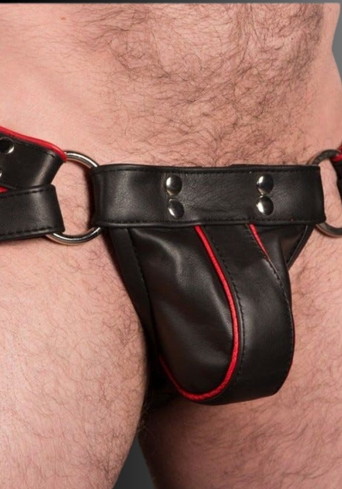 Gay Jockstrap Trojan Red, men underwear fetish, gay underwear, daddy jockstrap, jockstrap harness for sale