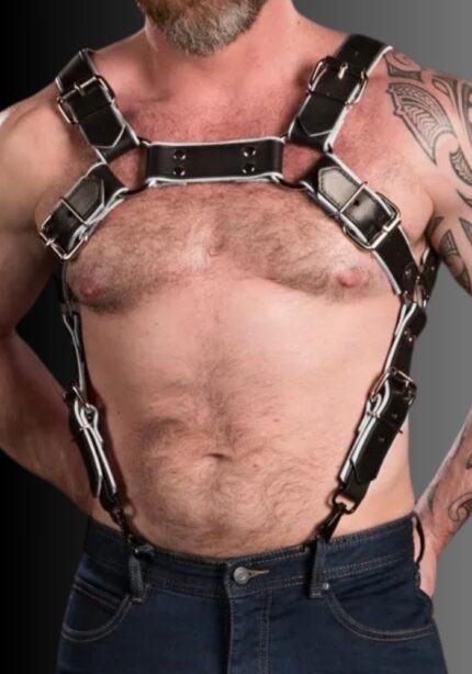 Gay Harness Trojan White, gay harness, gay leather harness, harness gay, harness gay men for sale