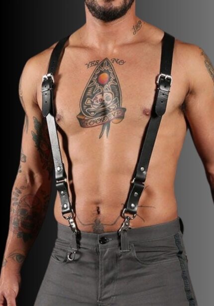Men Suspender Patrol Harness, gay suspenders, men's suspenders, mens leather suspenders, strap on suspenders for sale