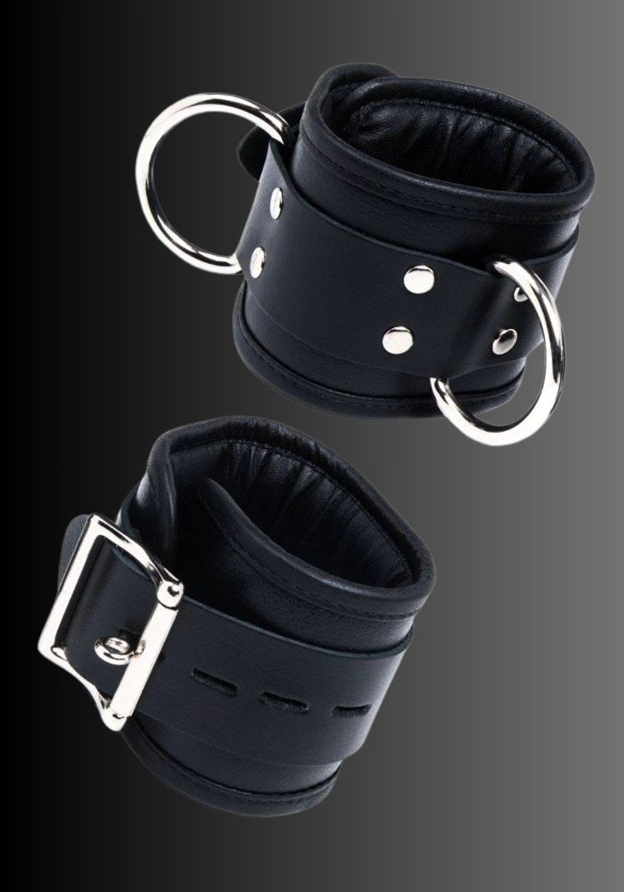 Padded Leather Wrist Restraints, bdsm wrist cuffs, wrist suspension bondage, wrist bondage, bondage wrist cuffs for sale