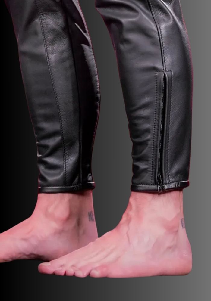 Men Leather Pant Piped Blue, leather pants bondage, gay leather pants, men leather pants, gay mens pants for sale