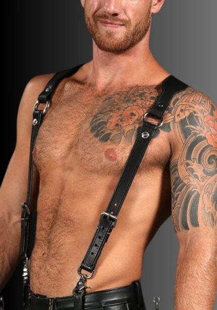 Leather Suspender Harness Combo, harness suspenders, leather harness suspenders, suspender harness, shoulder suspenders for sale