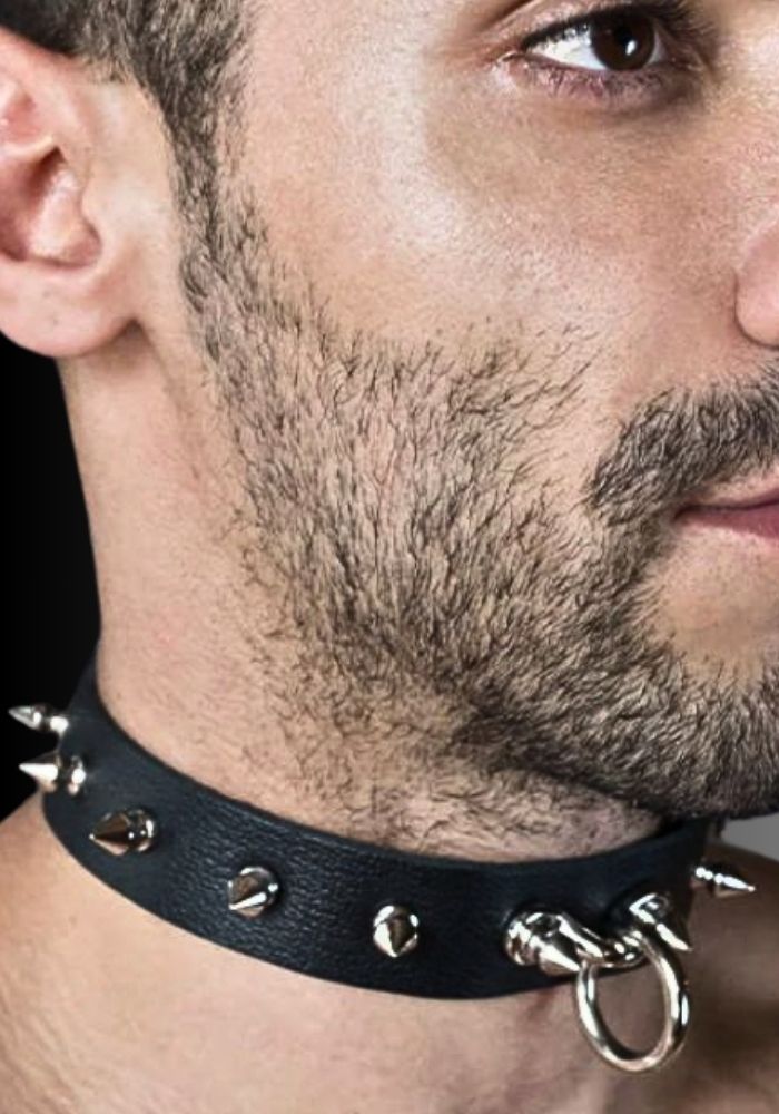 Leather Collar With Spikes, kinky collars, collar BDSM, BDSM collaring, fetish collar for sale