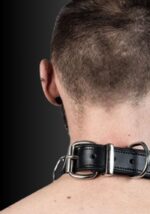 Leather Slave Collar Black, BDSM locking collar, pup play collar, BDSM leather collar, sub collaring for sale