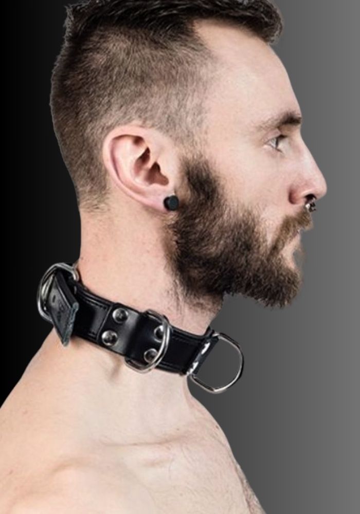 Leather Slave Collar Black, BDSM locking collar, pup play collar, BDSM leather collar, sub collaring for sale