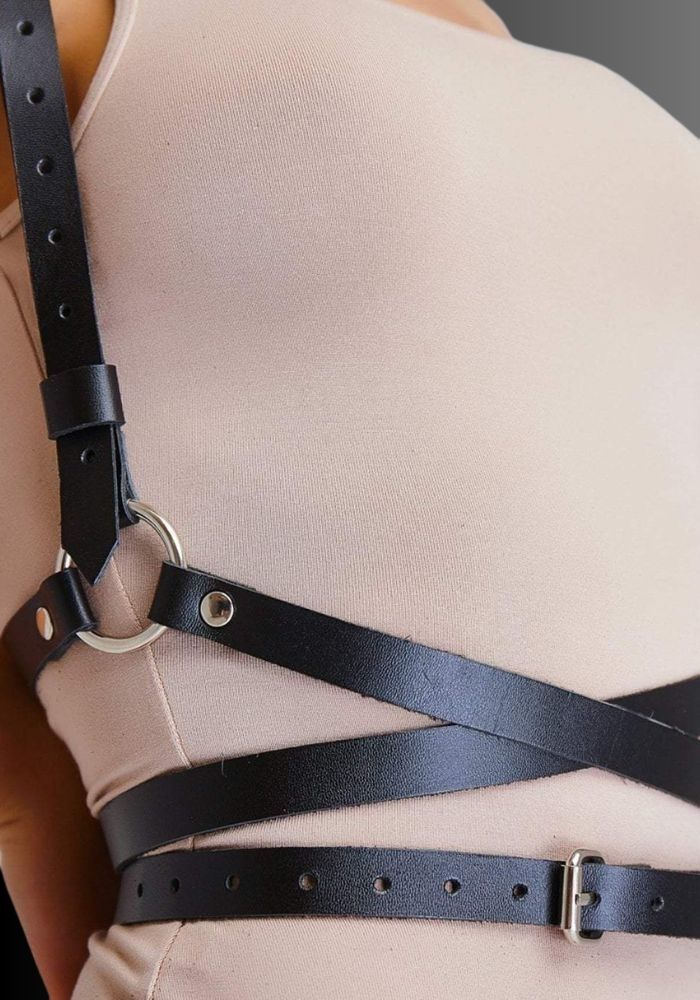 Leather Intertwining Harness, fetish harness women,, kink harness, black harness, women harness for sale