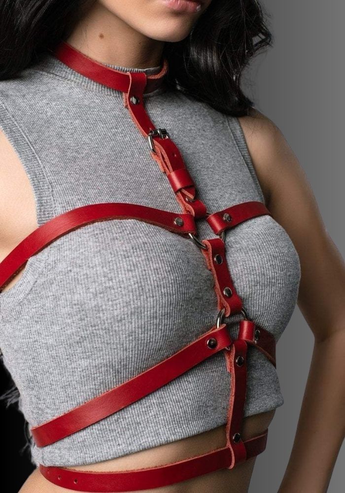 Casual Harness Peppy, leather harness, chest harness woman, fetish harness, bdsm harness for women for sale