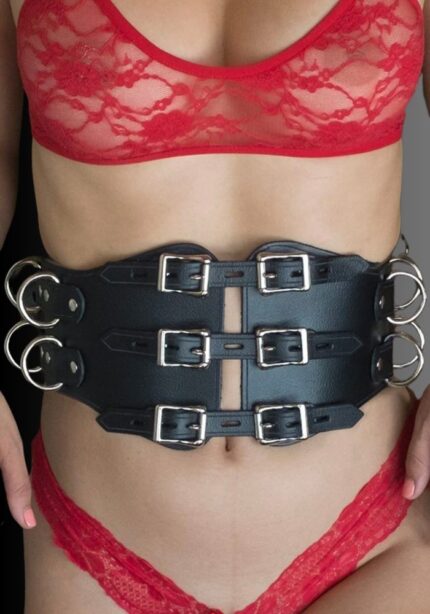 Leather Waist Cincher, BDSM restraint, leather restraints, waist cinching corsets, waist cincher for sale