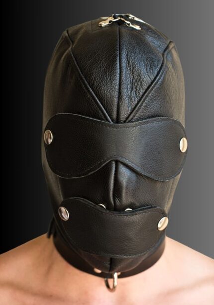 Premium Leather Hood Gag, BDSM hood, hood gag, gay pup hood, bondage hooded for sale