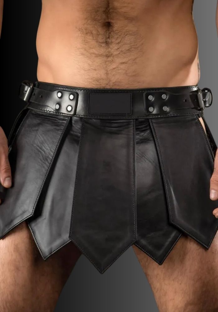 Leather Gladiator Kilt, usa kilts, leather kilt, leather kilts for men, gladiator kilt for sale