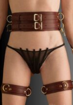 JT Signature Locking Bondage Thigh, BDSM thigh restraints, locking restraints, leather restraint, BDSM leather restraints for sale