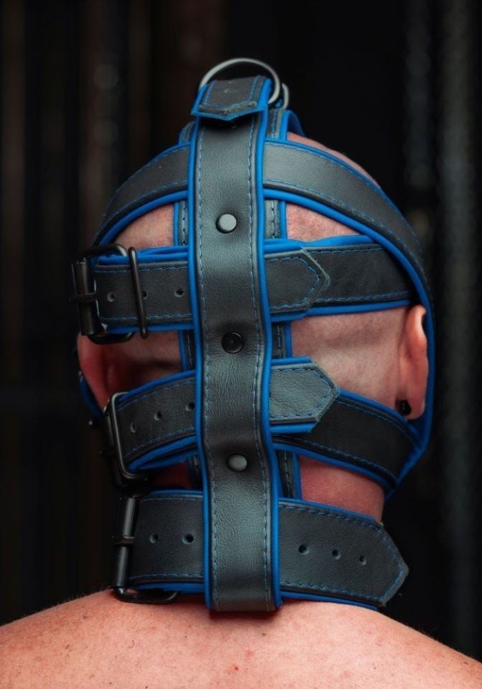 Hardline Head Harness Muzzle Non-Locking, BDSM head harness, bondage head harness, leather muzzle human for sale